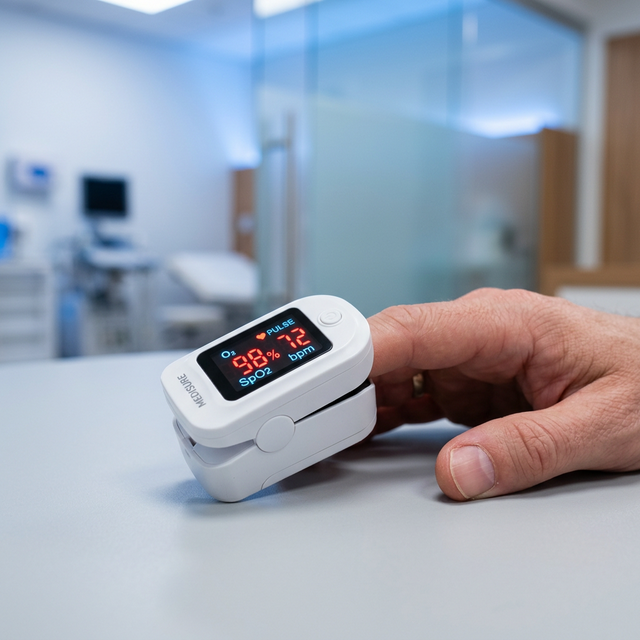 Pulsioxímetro em uso